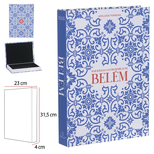 CAIXA LIVRO MDF AZUL BELEM 31,5X23X4CM-DECORAÇÃO