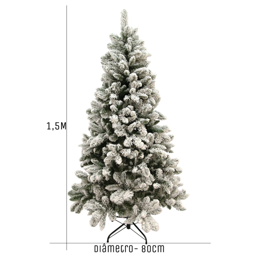 ARVORE DE NATAL FLOCOS 438 GALHOS 1,5M NATAL