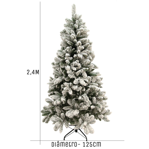 ARVORE DE NATAL FLOCOS 1478 GALHOS 2,4M NATAL