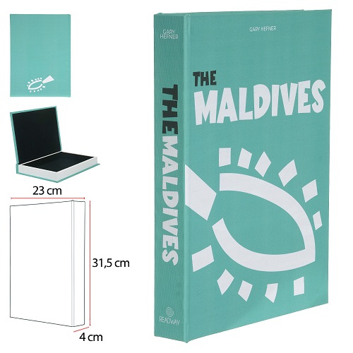 CAIXA LIVRO MDF MALDIVES 32X23X4CM-DECORAÇÃO