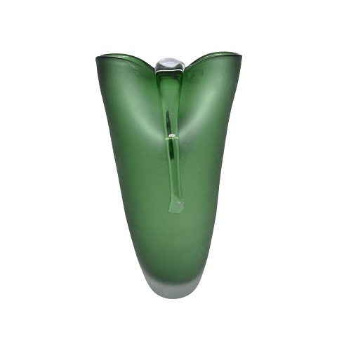 VASO MURANO VIDRO FOSCO BOW VERDE 35X18X14CM VASOS E CACHEPOTS