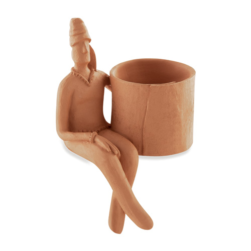 CACHEPOT HOMEM TERRACOTA SENTADO-VASOS